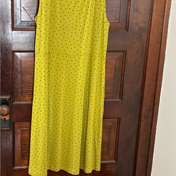 Gudrun Sjoden Green with brown Polka Dots Sleeveless Midi Dress - Picture 7 of 8